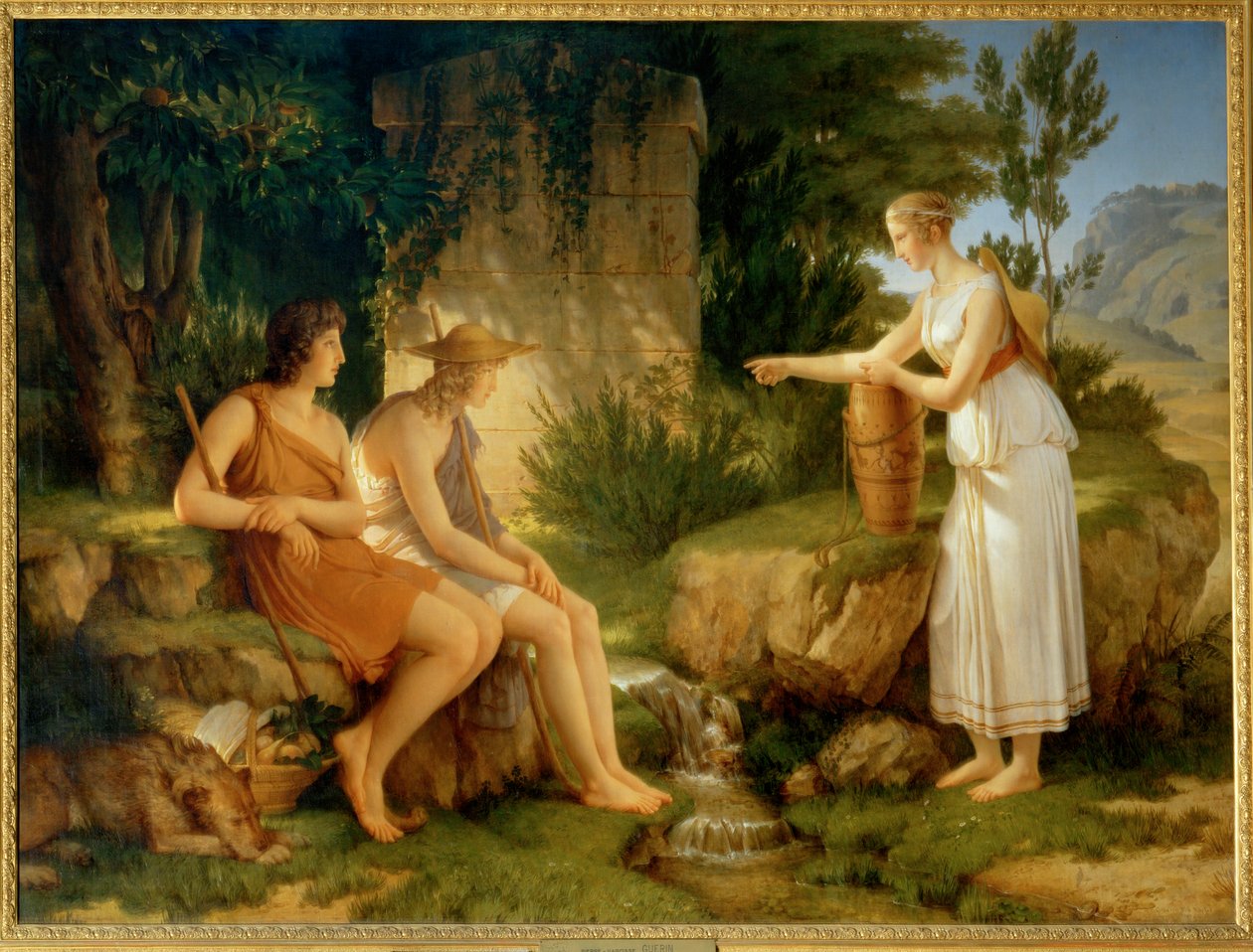 Pastýři u Amyntasova hrobu... od Pierre Guérin