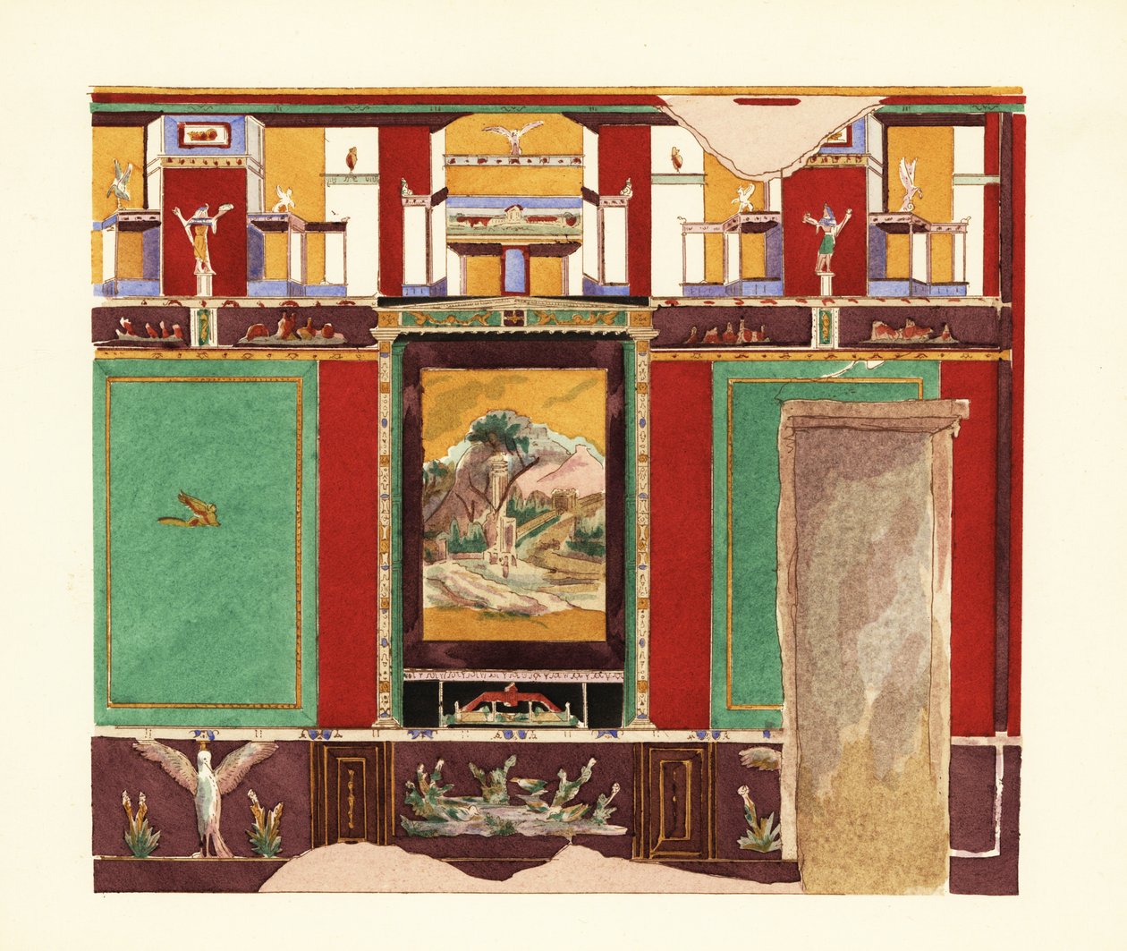 Jídelna v Casa di Orfeo nebo House of Orpheus, Pompeje od Pierre Gusman