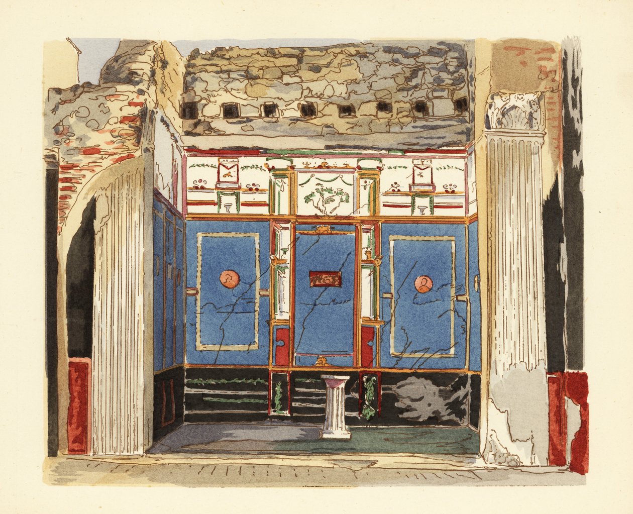 Tablinum z Domu Malé fontány, Casa della Fontana Piccola, Pompeje od Pierre Gusman