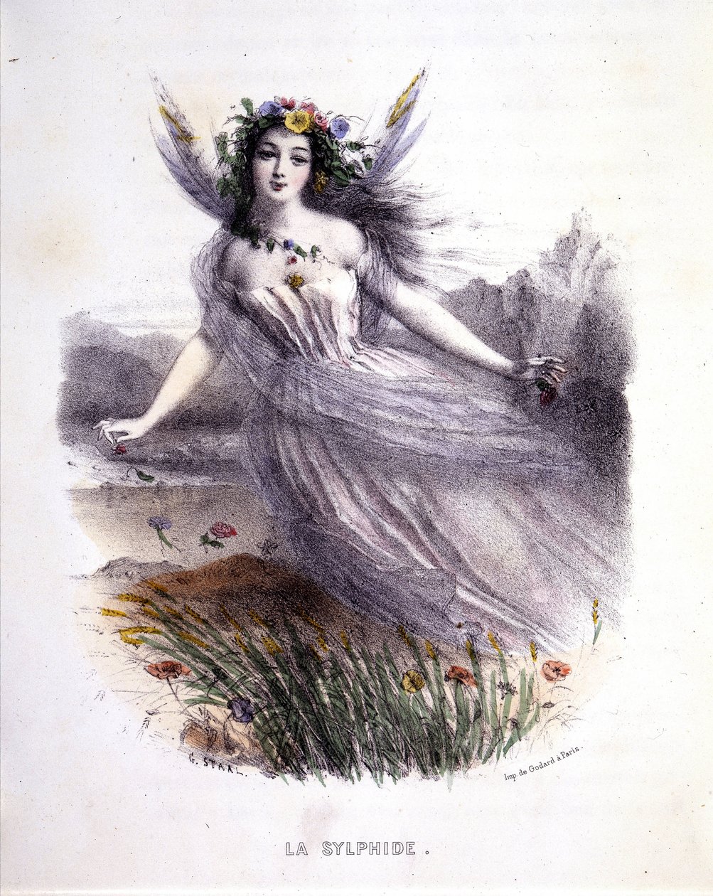 Fairy: The Sylphide - v „Mytologických ženách“ od Mery a Foelixe, ill. od G. Staala, ed. od Goueta od Pierre Gustave Eugene Staal