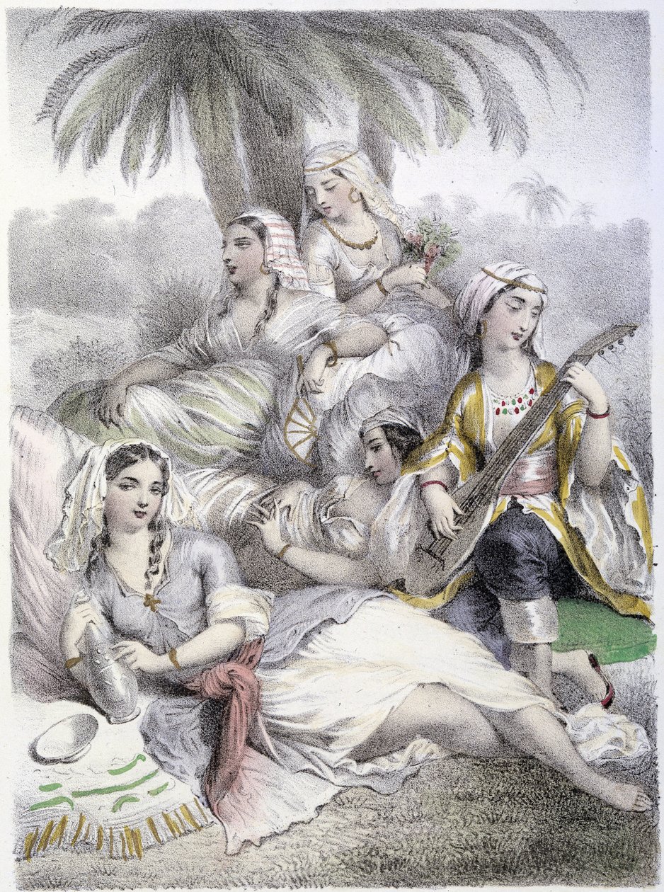 Les Houris - v „Les Femmes mythologiques“, kresby G. Staal, Mery a Cte Foelix, Ed. G. de Gouet od Pierre Gustave Eugene Staal