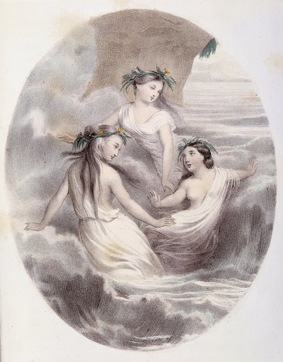 Les Ondines - v „Les Femmes mythologiques“, kresby G. Staal, Mery a Cte ​​Foelix, Ed. G. de Gouet od Pierre Gustave Eugene Staal