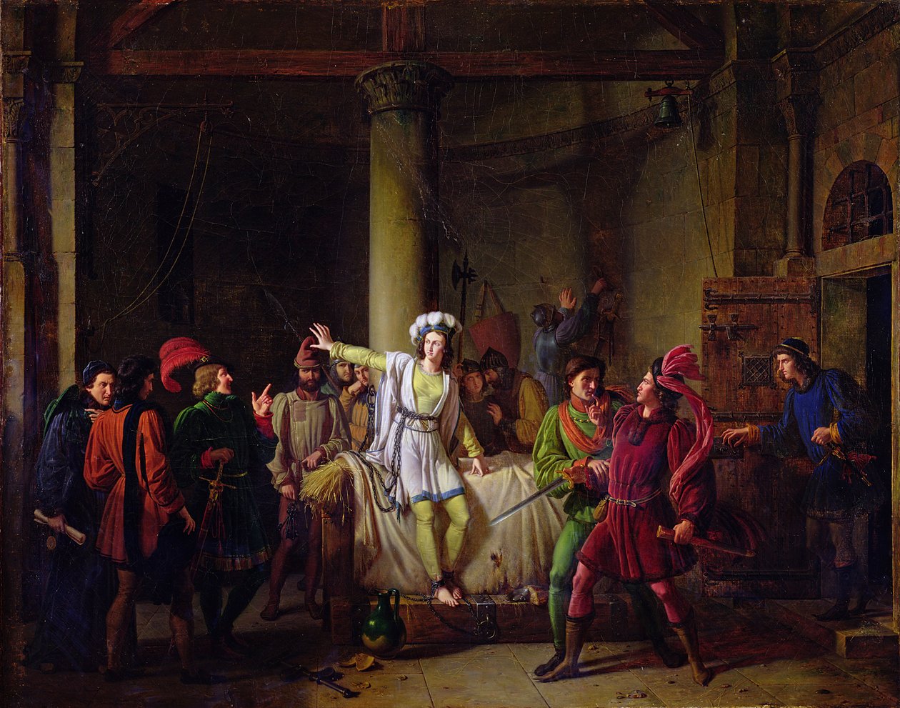 Johanka z Arku (asi 1412-31) ve věznici Rouen, 1819 od Pierre Henri Revoil
