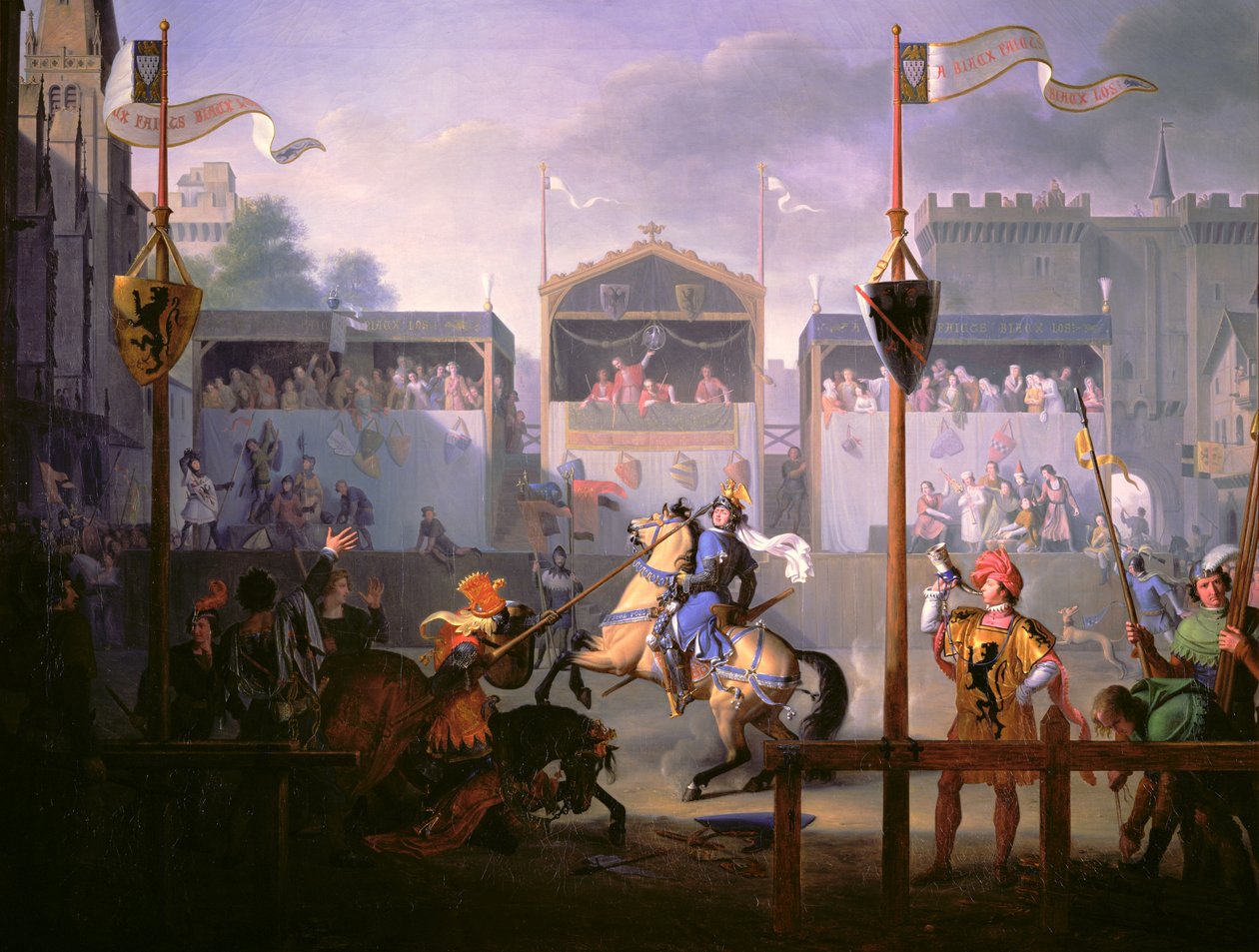 Scéna turnaje ve čtrnáctém století, 1812 (podrobnosti viz 89703) od Pierre Henri Revoil