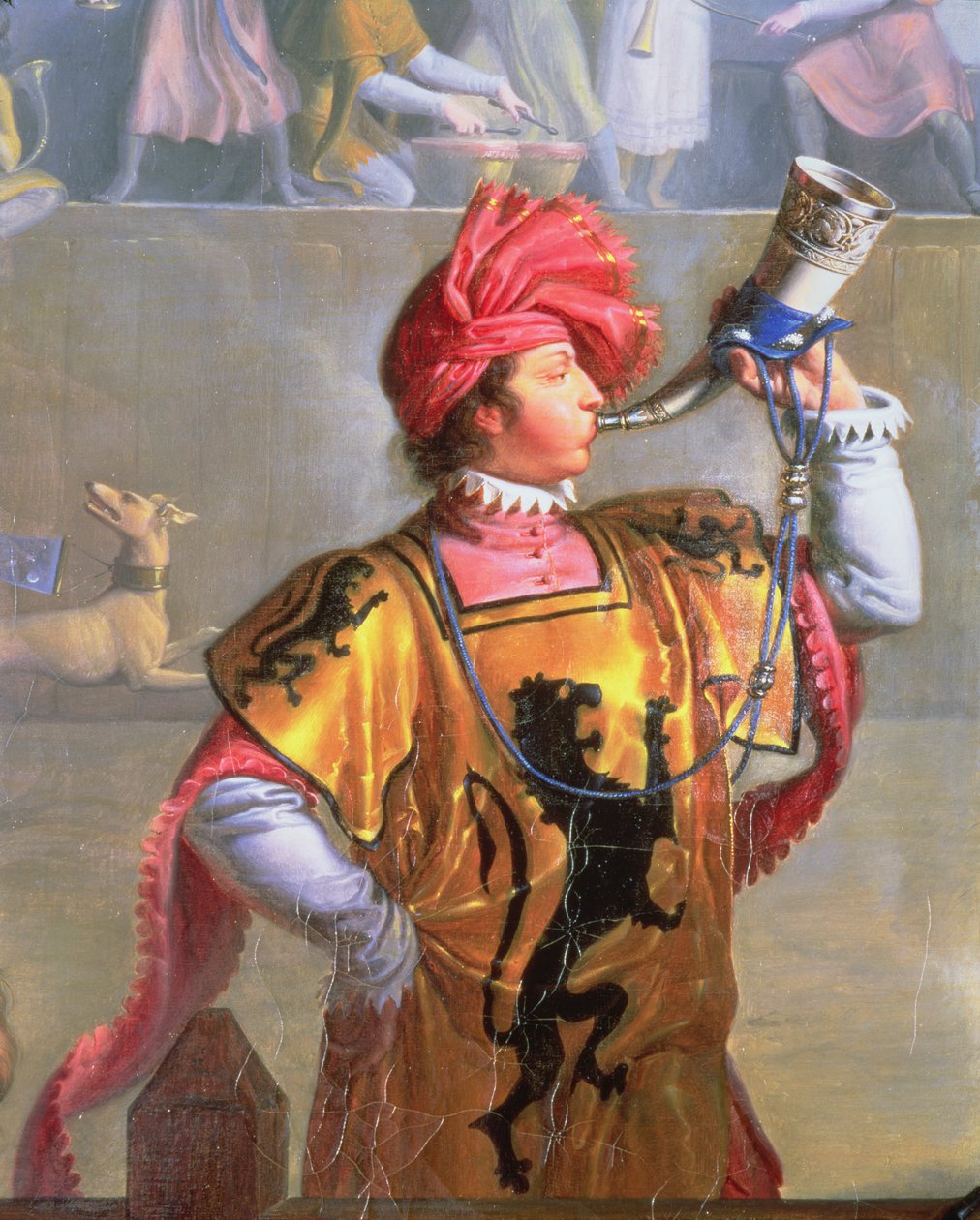 Scéna turnaje ve 14. století, detail herolda, 1812 detail 89702 olej na plátně od Pierre Henri Revoil