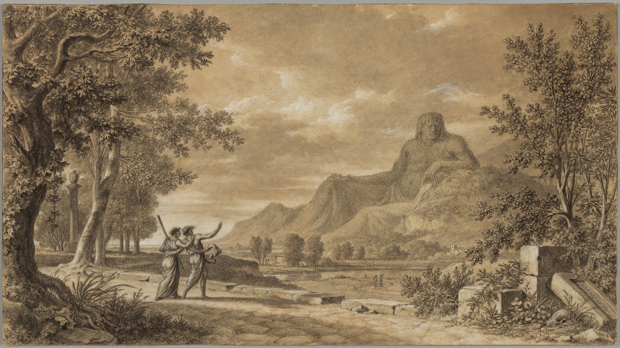 Hora Athos vytesaná jako památník Alexandra Velikého od Pierre Henri de Valenciennes