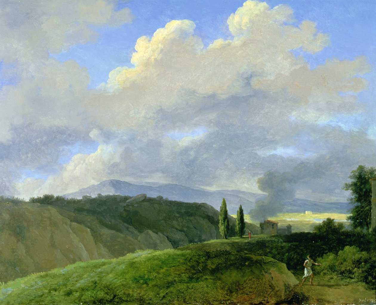 Hornatá krajina s postavami (olej na plátně) od Pierre Henri de Valenciennes