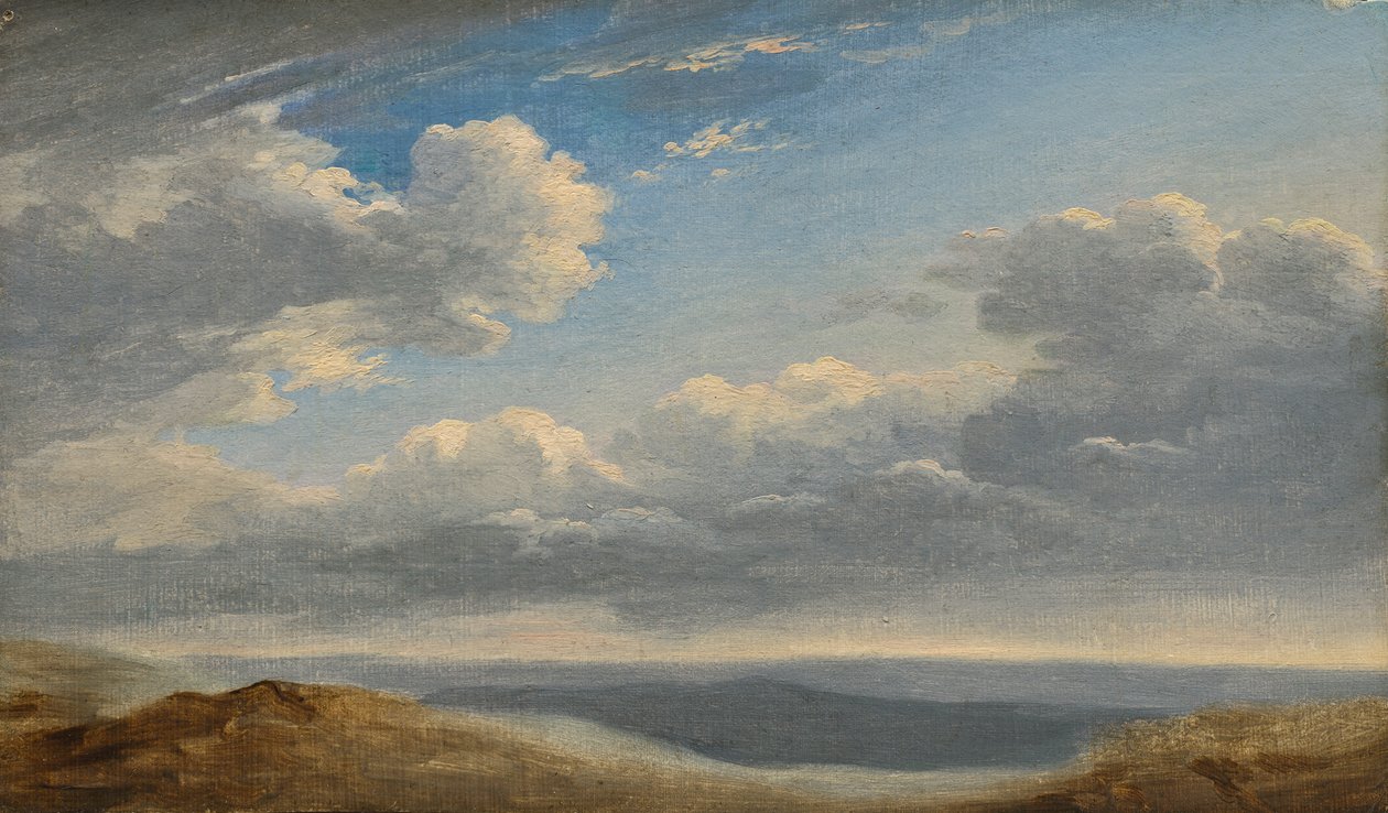 Studie mraků nad římskou Campagna c.1782-85 (olej na papíře na kartonu) od Pierre Henri de Valenciennes