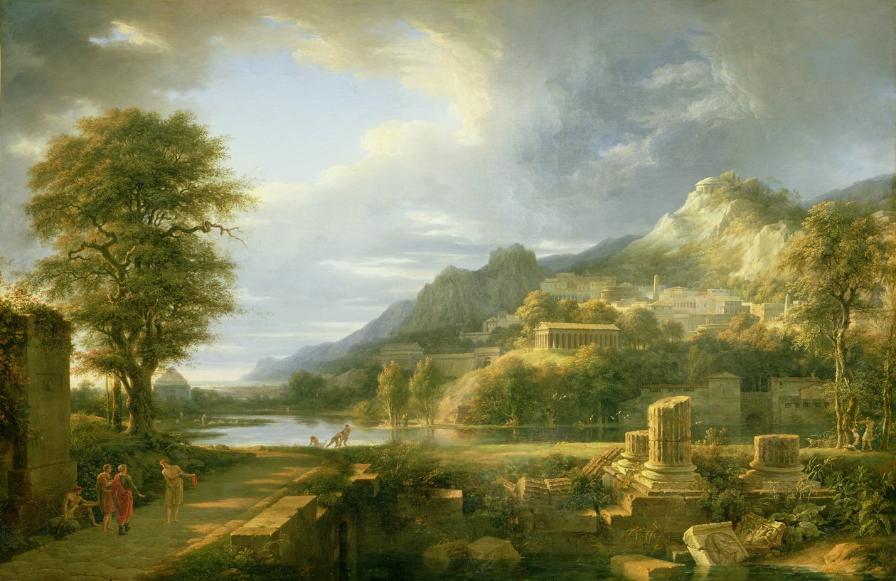 Starobylé město Agrigentum, 1787 od Pierre Henri de Valenciennes