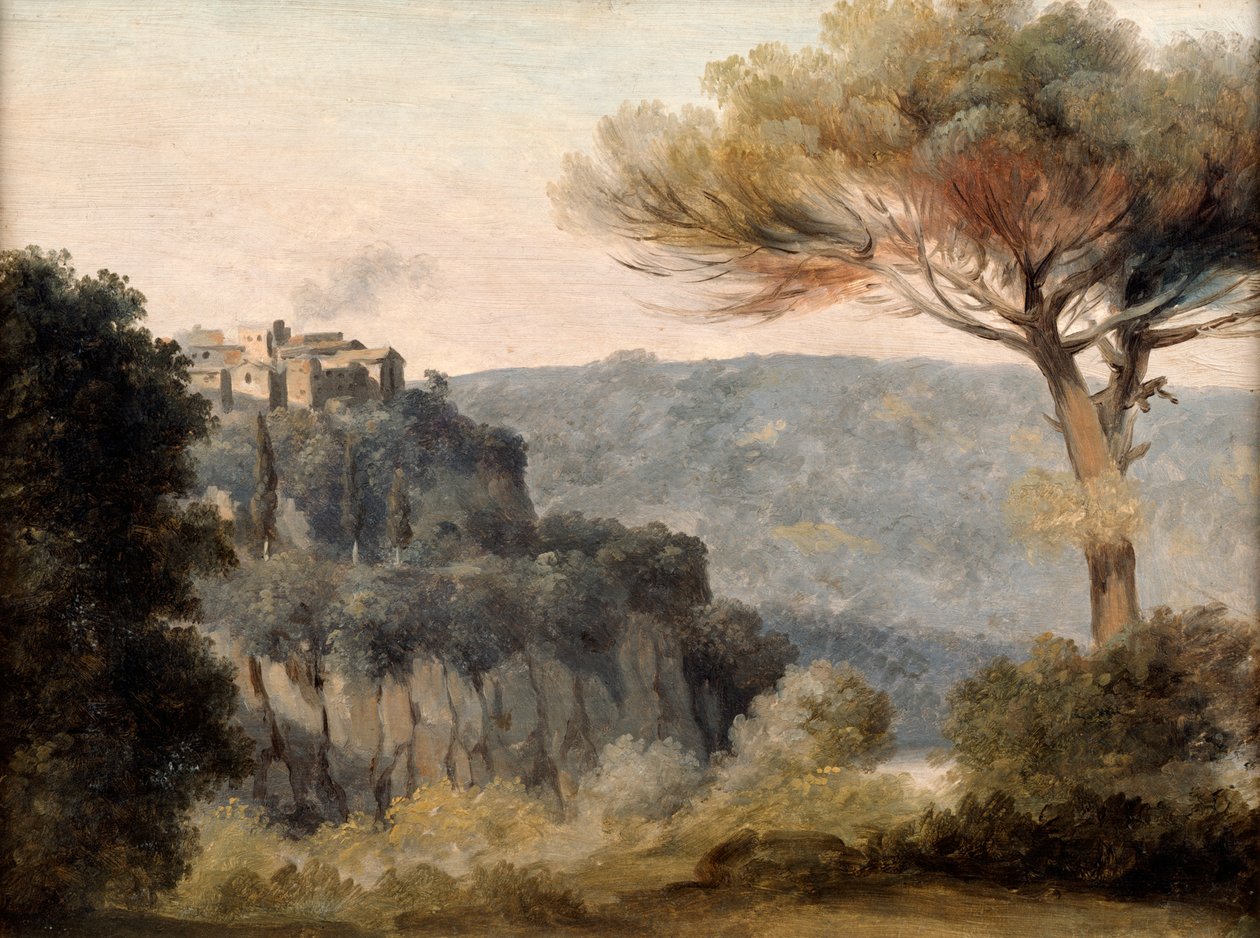 Vesnice Nemi, konec 18. začátek 19. století od Pierre Henri de Valenciennes