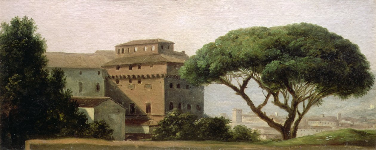 Pohled na klášter Ara Coeli: deštníková borovice (olej na papíře) od Pierre Henri de Valenciennes