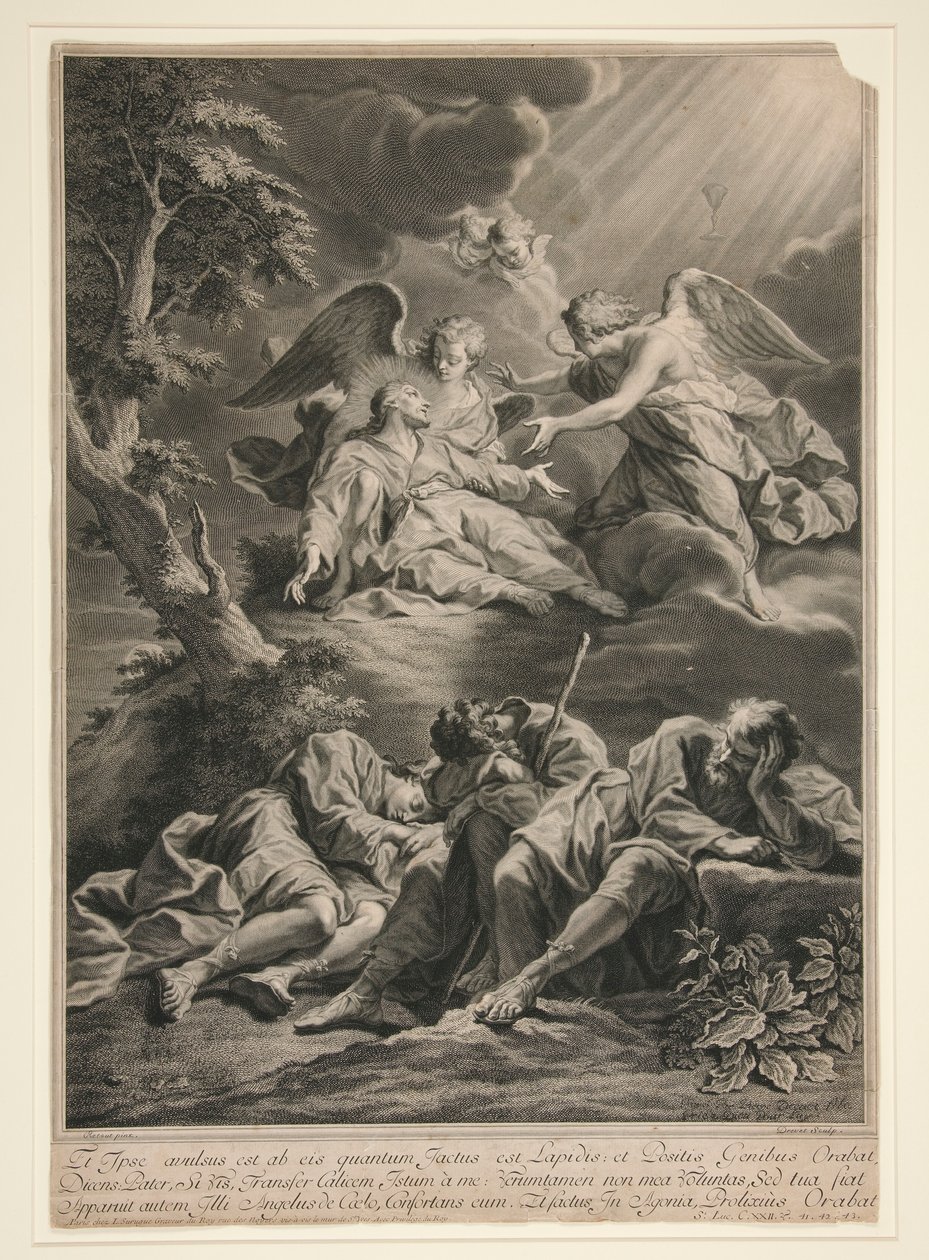 Kristus na hoře Olivetské od Pierre Imbert Drevet