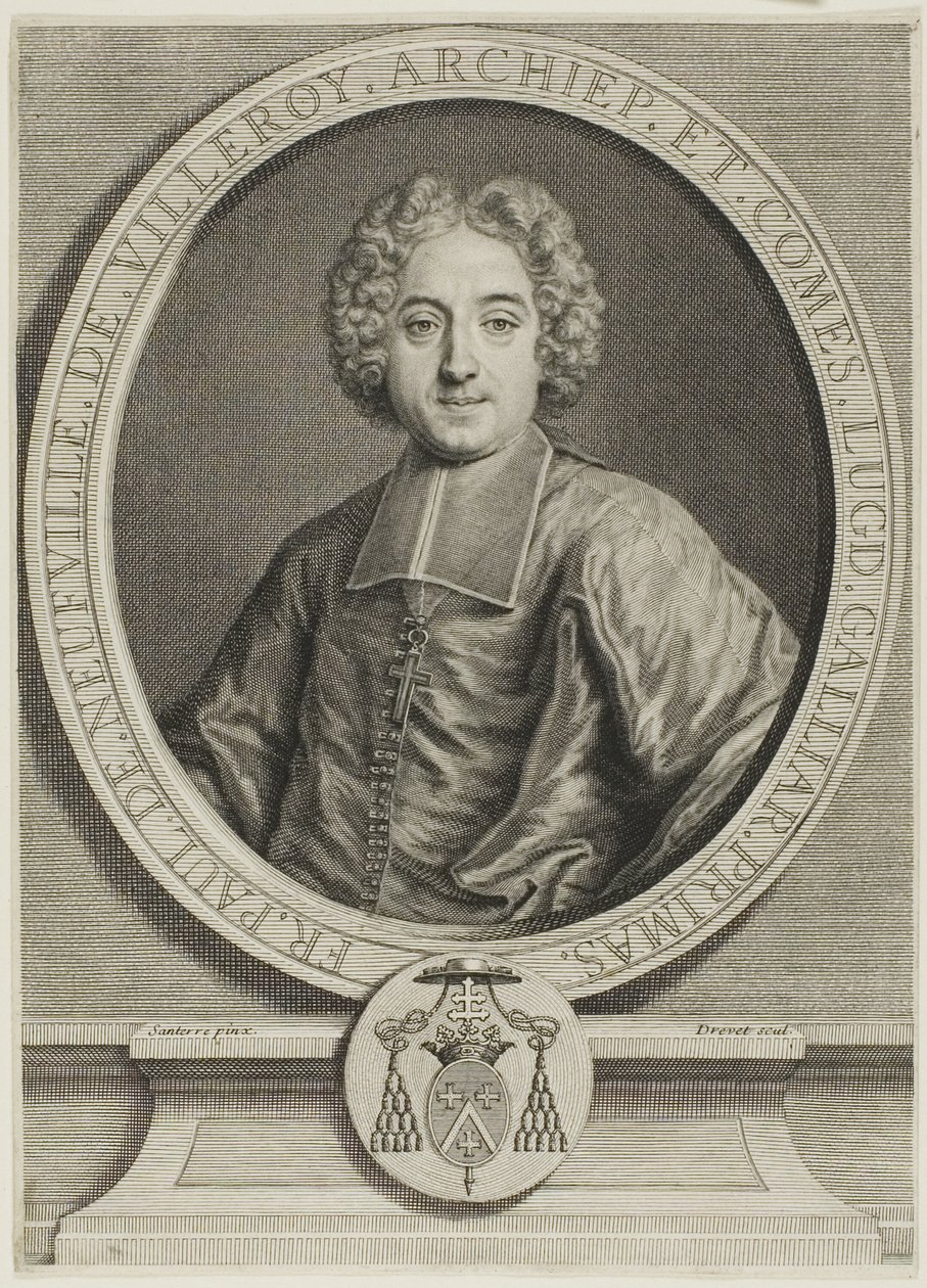 Portrét Francois-Paul de Neufville de Villeroy od Pierre Imbert Drevet