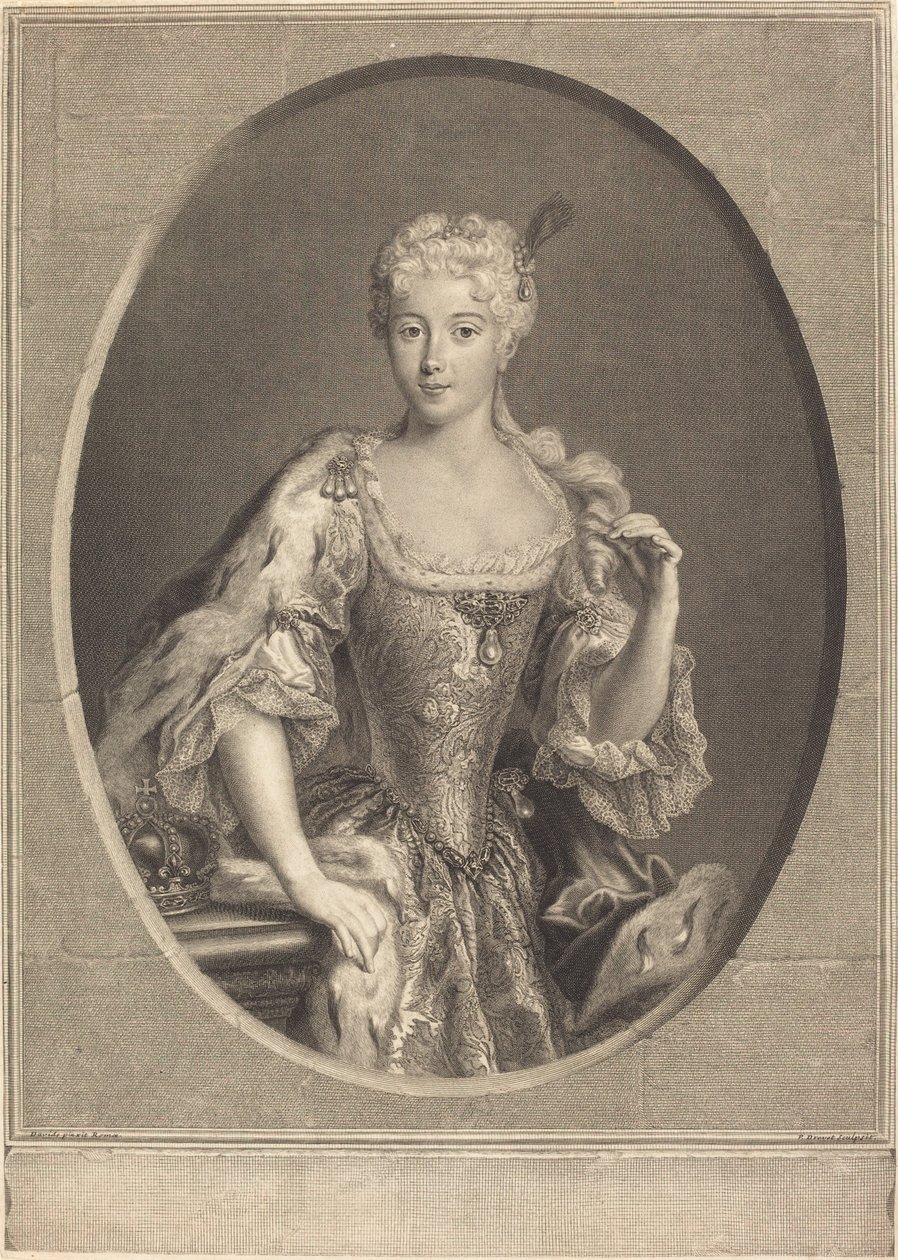 Maria Klementyna Sobieska od Pierre Imbert Drevet, after Antonio David