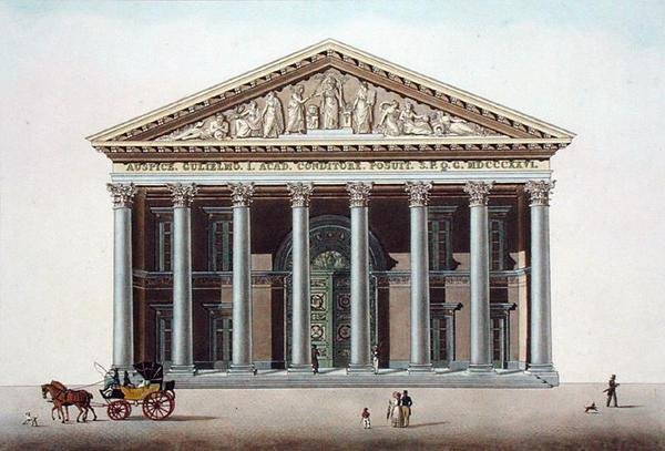 Palais Academique v Gentu, z „Výběr z nejvýznačnějších památek, budov a domů Nizozemského království“ od Pierra Jacquese Goetghebuera, vyryto L. Roelandtem, vydáno 1827 (akvatinta) od Pierre Jacques (after) Goetghebuer