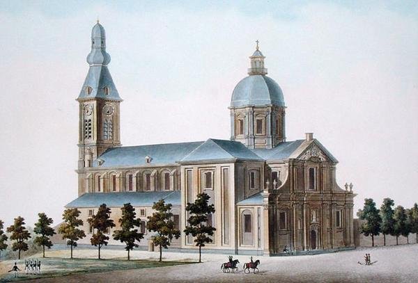 Kostel sv. Pierra v Gentu, z „Výběr z nejvýznačnějších památek, budov a domů Nizozemského království“ od Pierra Jacquese Goetghebuera, vydáno 1827 (akvatinta) od Pierre Jacques Goetghebuer