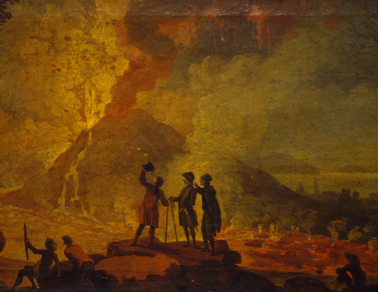 Erupce Vesuvu, Pierre-Jacques Volaire (1729-1792), olej na plátně, 52x79 cm. Detail. od Pierre Jacques Volaire