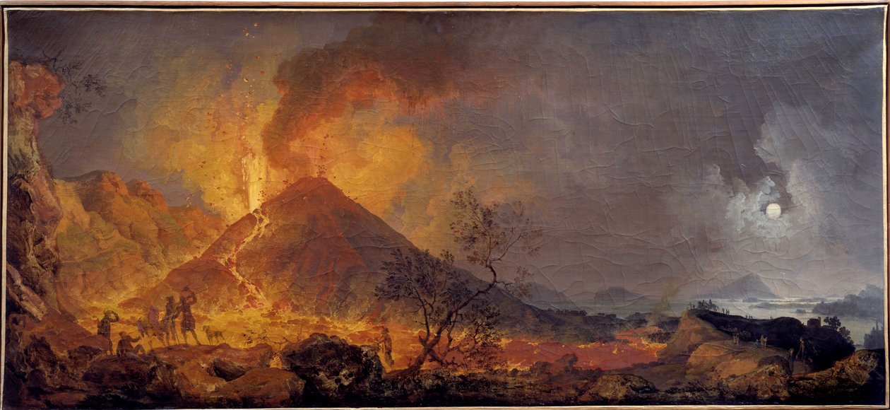 Erupce Vesuvu v Neapoli Obraz Pierre-Jacques (Pierre Jacques) Volaire (Le chevalier volaire) (1729-1802) Le Havre 18. století, Musee des Beaux Arts od Pierre Jacques Volaire