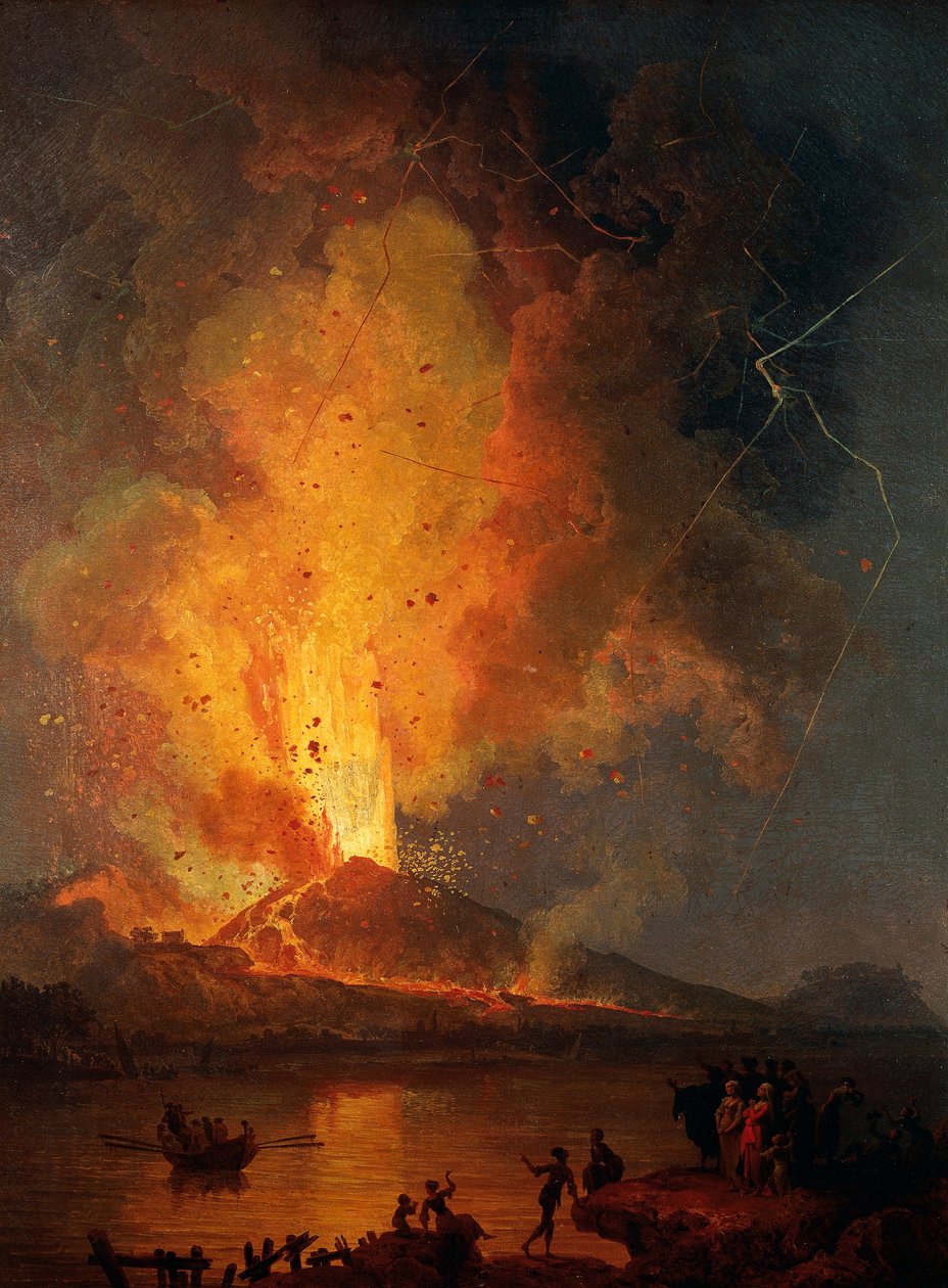 Pohled na erupci Vesuvu od Pierre Jacques Volaire