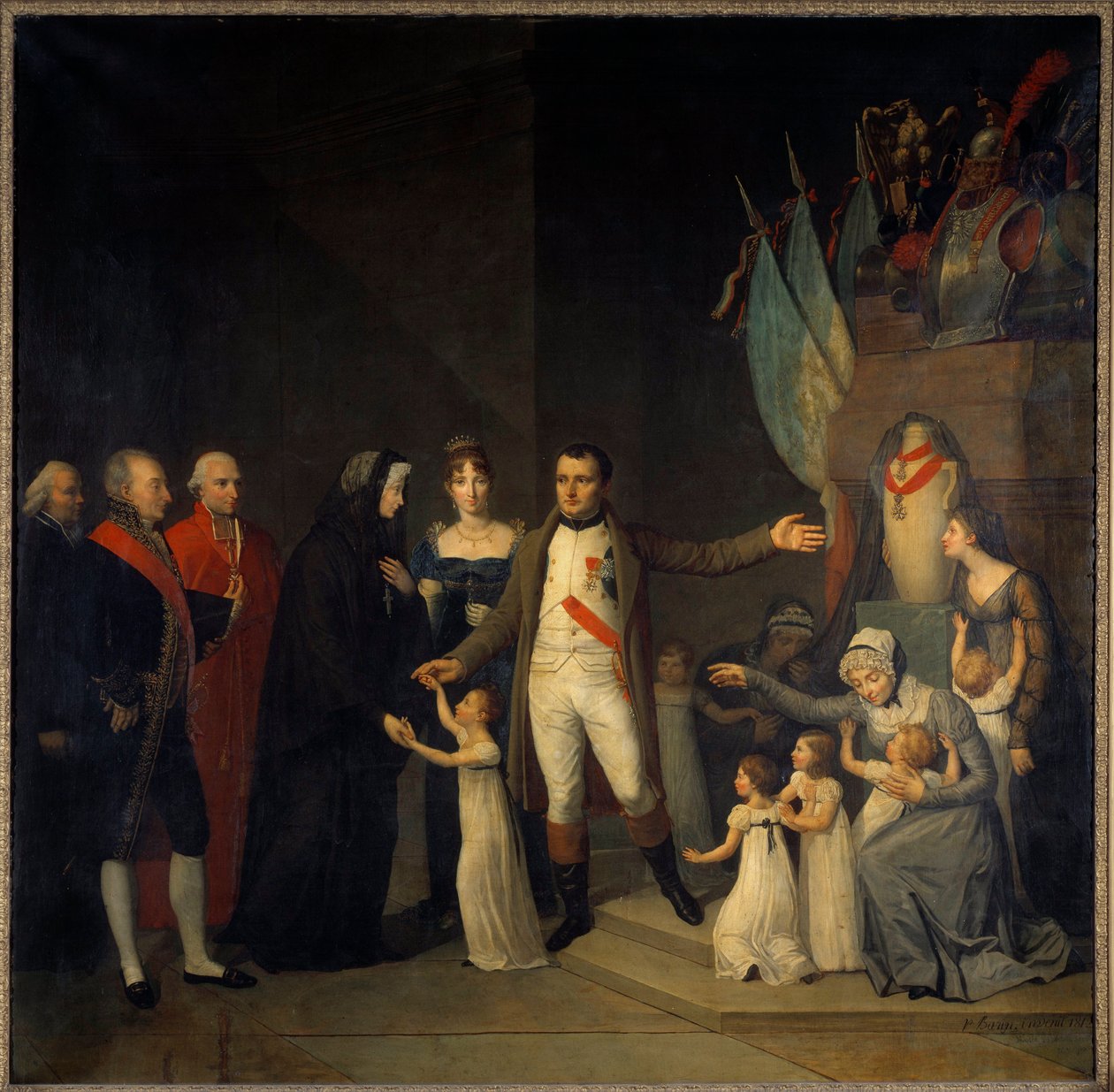 Založení vzdělávacích center Čestné legie s Napoleonem I. Obraz Pierra Josepha Bazina (1797-1866) Paříž 19. století, Muzeum Čestné legie od Pierre Joseph Bazin