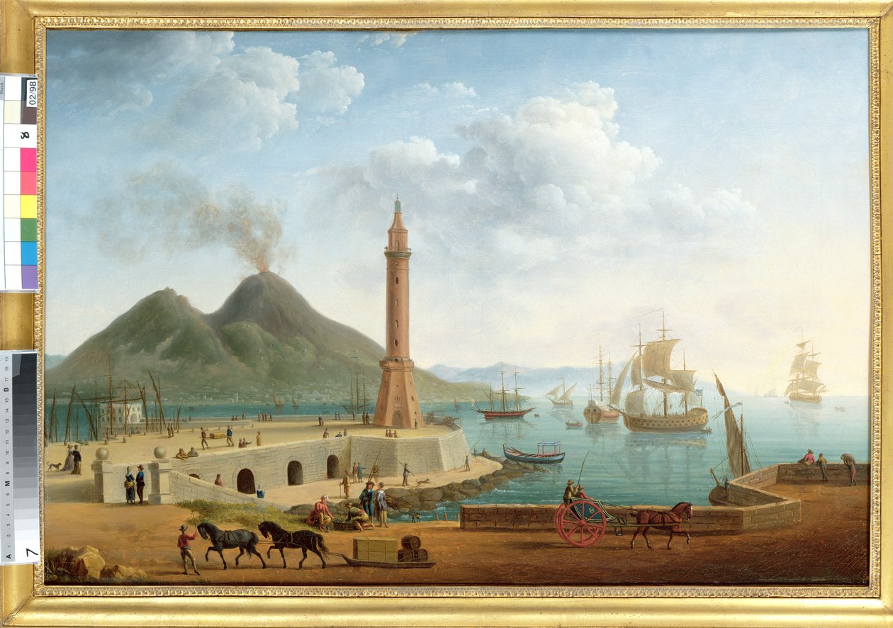 Pohled na Vesuv z neapolského přístavu, 1791 (pár 121416) od Pierre Joseph Petit