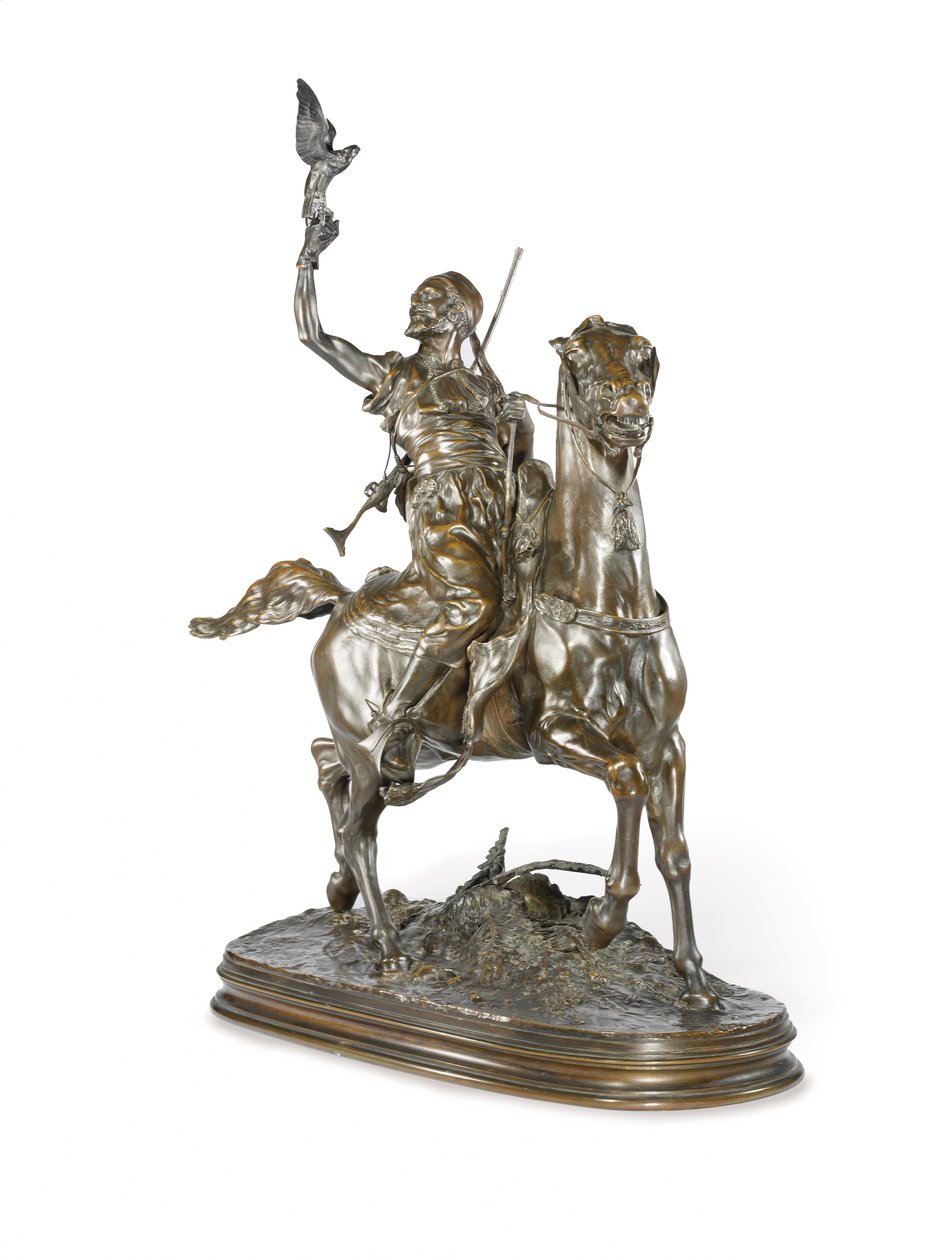 Jízdní Arab Falconer od Pierre Jules Mene