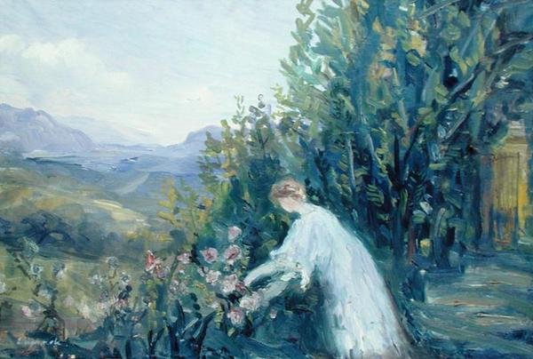 Žena v zahradě, cca 1909-10 (olej na plátně) od Pierre Laprade