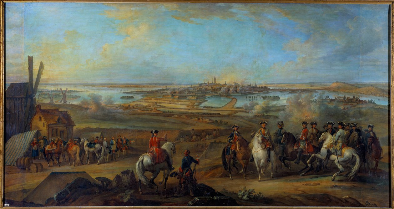 Tažení Flander (1745-1747): „“ Král Ludvík XV. (1710-1774) v sídle Mons v Hainaut v červenci 1746““ Obraz Pierra Nicolase Lenfanta (1704-1787) 18. století Sun. 1,77x3,35m od Pierre Lenfant