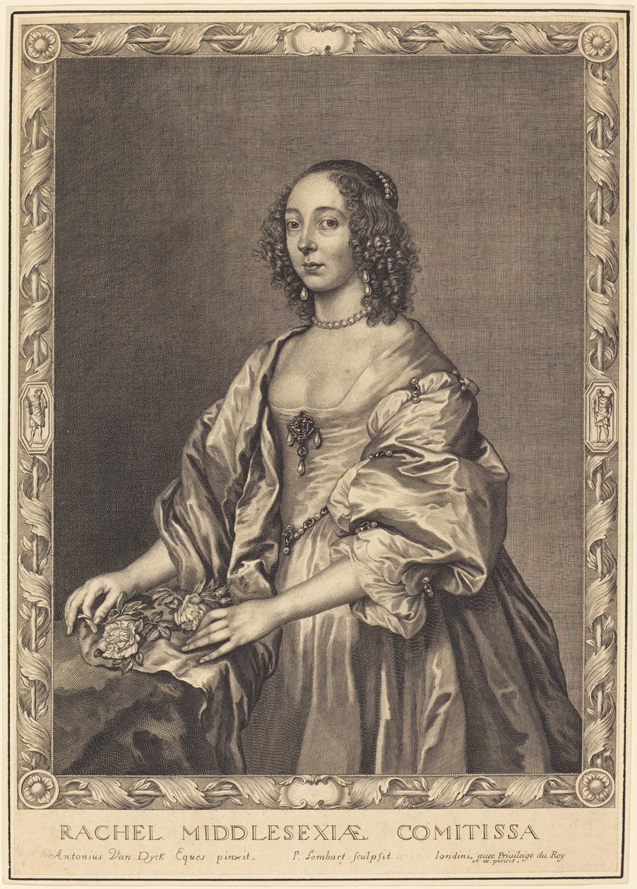 Rachel, hraběnka z Middlesexu od Pierre Lombard after Sir Anthony van Dyck