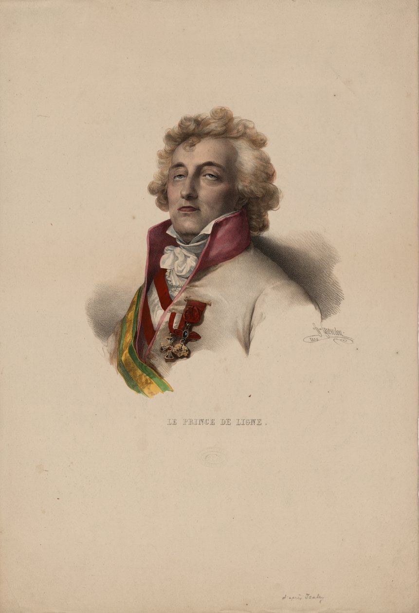 Portrét Charlese-Josepha, prince de Ligne 1735-1814, 1825 od Pierre Louis Henri Grevedon