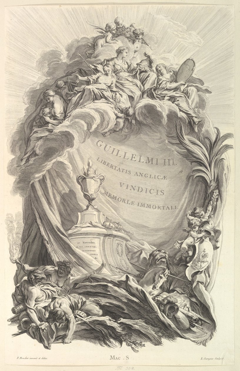 Frontispis k hrobce Viléma III Frontispis k hrobce Viléma I..., ca. 1736. od Pierre Louis de Surugue