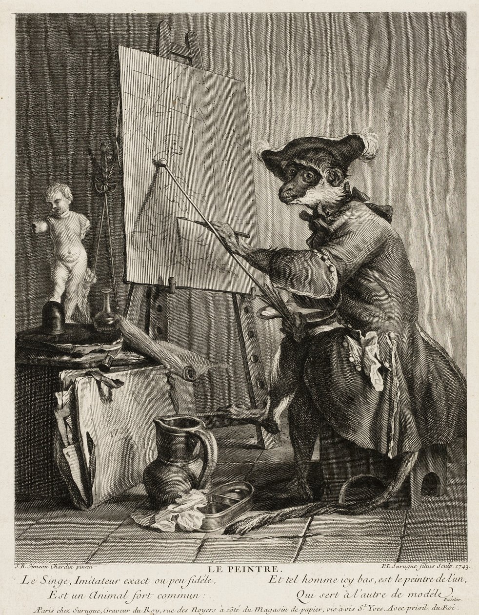Malíř opice od Pierre Louis de Surugue
