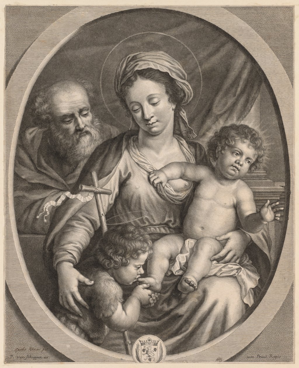 Svatá rodina a S. John. od Pierre Louis van Schuppen