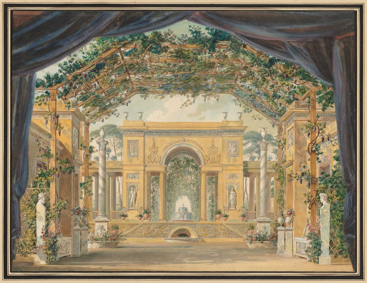 Dekorace popravena k narozeninám Jeho Veličenstva krále vestfálského, 1811. od Pierre Luc Charles Ciceri