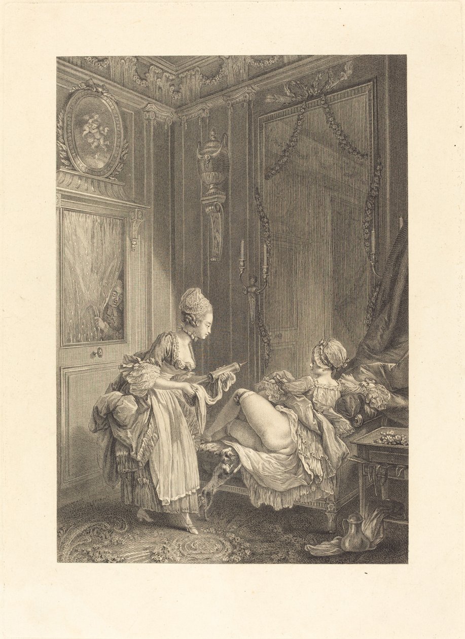 Zvědavý od Pierre Maleuvre after Pierre Antoine Baudouin