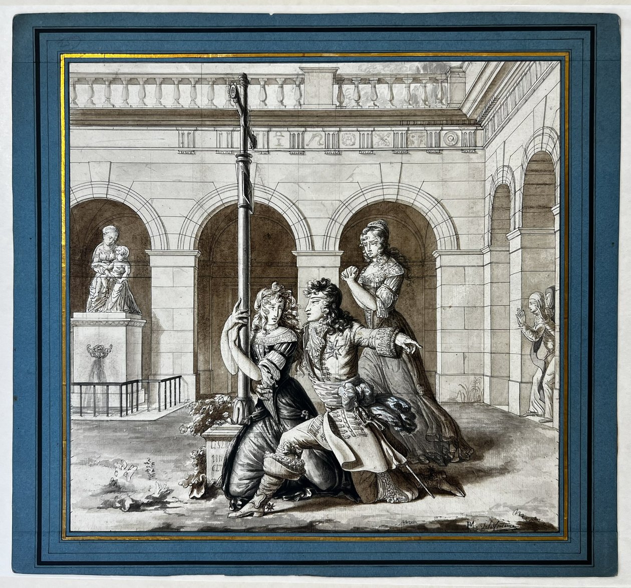 Ludvík XIV. při prosbě Louisy de La Vallière v karmelitánském klášteře v Chaillot od Pierre Maximilien Delafontaine