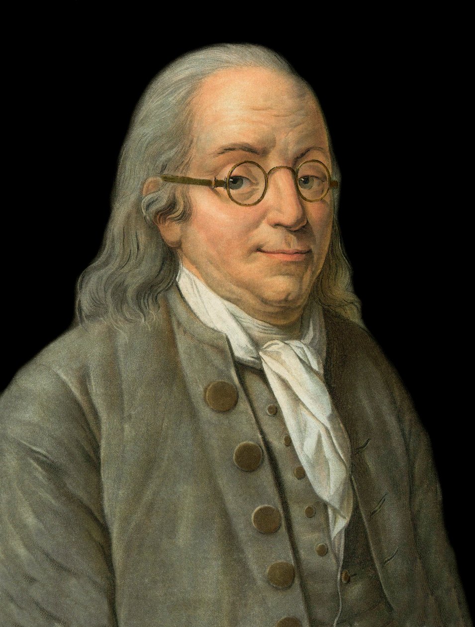 Portrét BENJAMINA FRANKLINA (1706-1790) Americký tiskař, vydavatel, vědec, vynálezce, státník a diplomat - Portrét Benjamina Franklina (1706-1790), amerického fyzika, filozofa a politika - rytina Pierre Michel Alix od Pierre Michel Alix