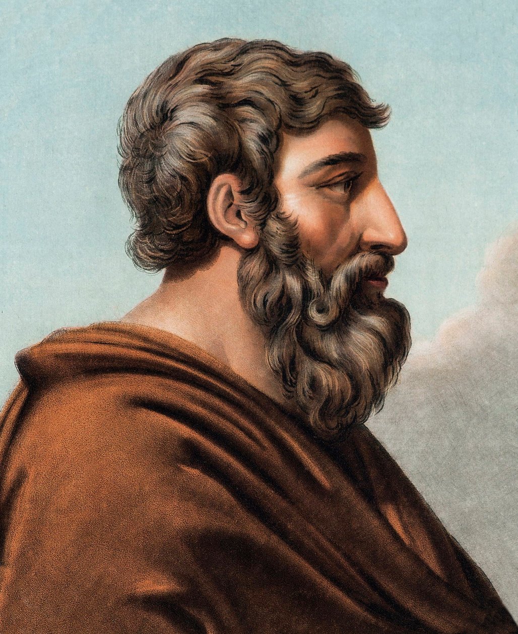 Portrét Lycurgue (Lykourgos), mýtický zákonodárce Sparty (9. nebo 8. století před naším letopočtem). (Lycurgus of Sparta) Rytina Pierra Michela Alixe (1762-1817) od Pierre Michel Alix