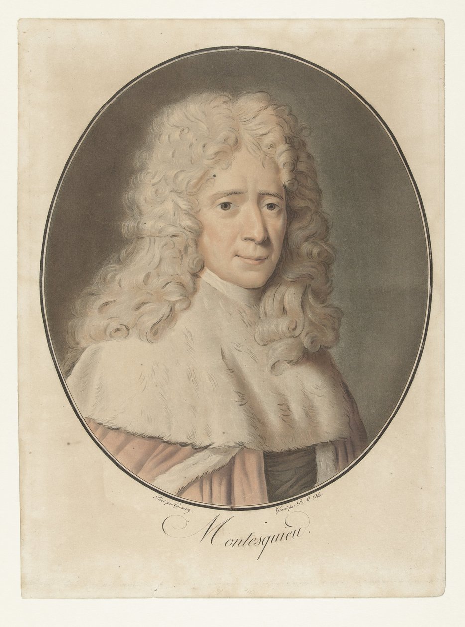 Portrét Charlese de Montesquieu Montesquieu (název na objektu) Collection of Great Men (název série) od Pierre Michel Alix