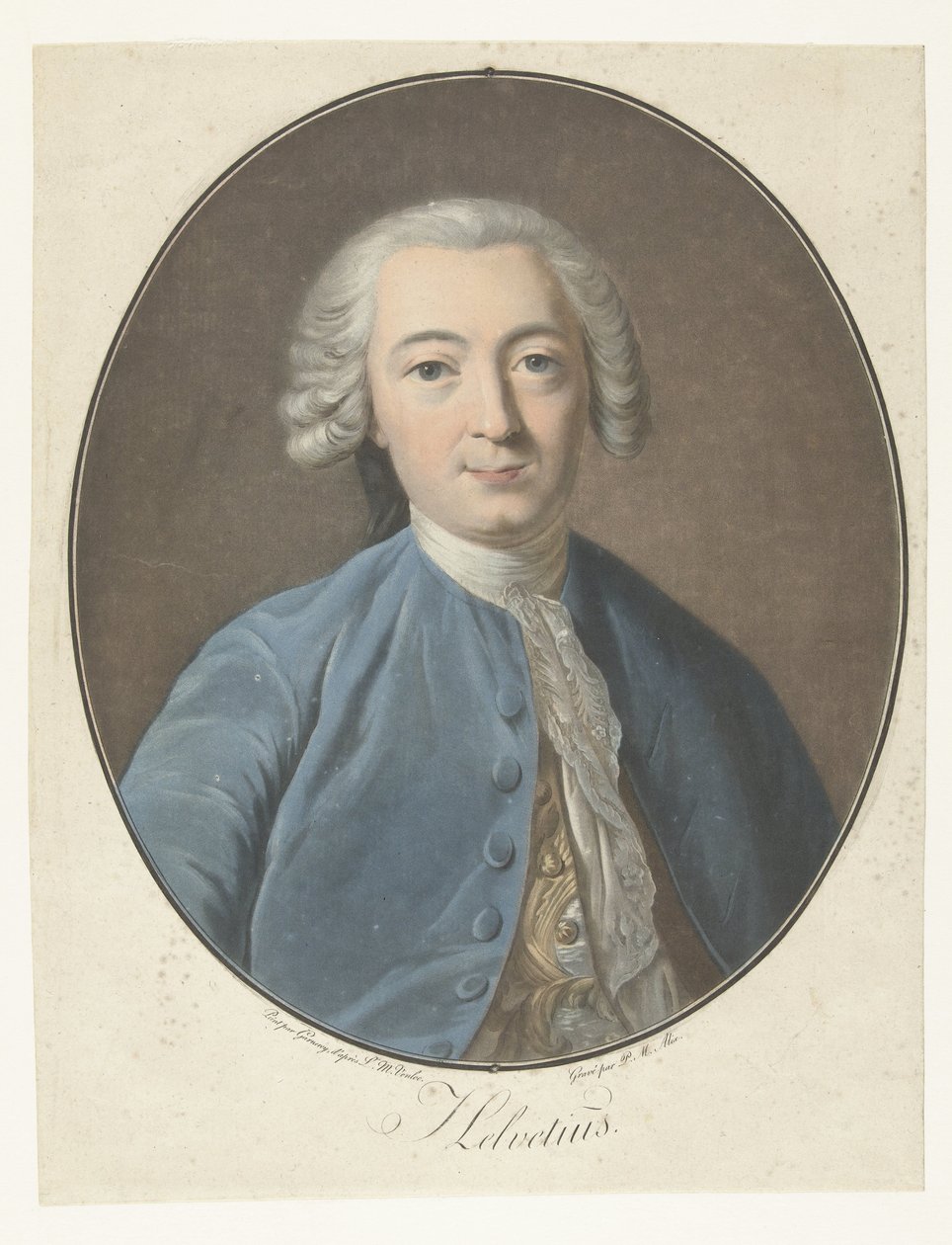 Portrét Clauda Adriena Helvetia Helvetius (titul na předmětu) Collection of Great Men (název série) od Pierre Michel Alix