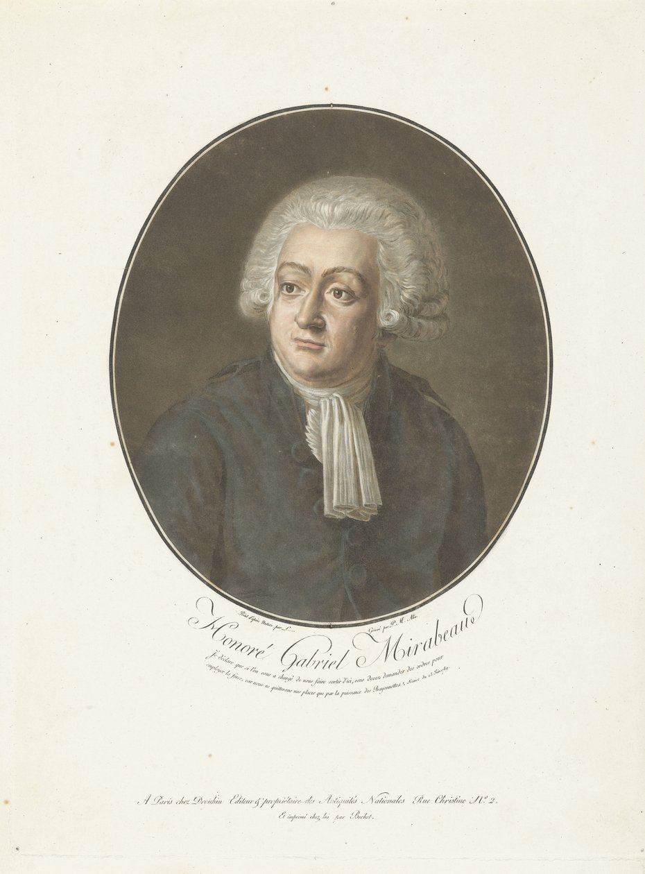 Portrét Honoré Gabriel Mirabeau Honoré Gabriel Mirabeau (titul na předmětu) Collection of Great Men (název série) od Pierre Michel Alix