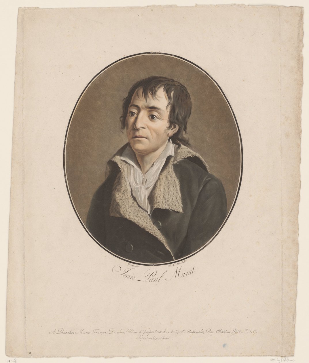 Portrét Jean Paul Marat Jean Paul Marat (titul na objektu) Collection of Great Men (název série) od Pierre Michel Alix