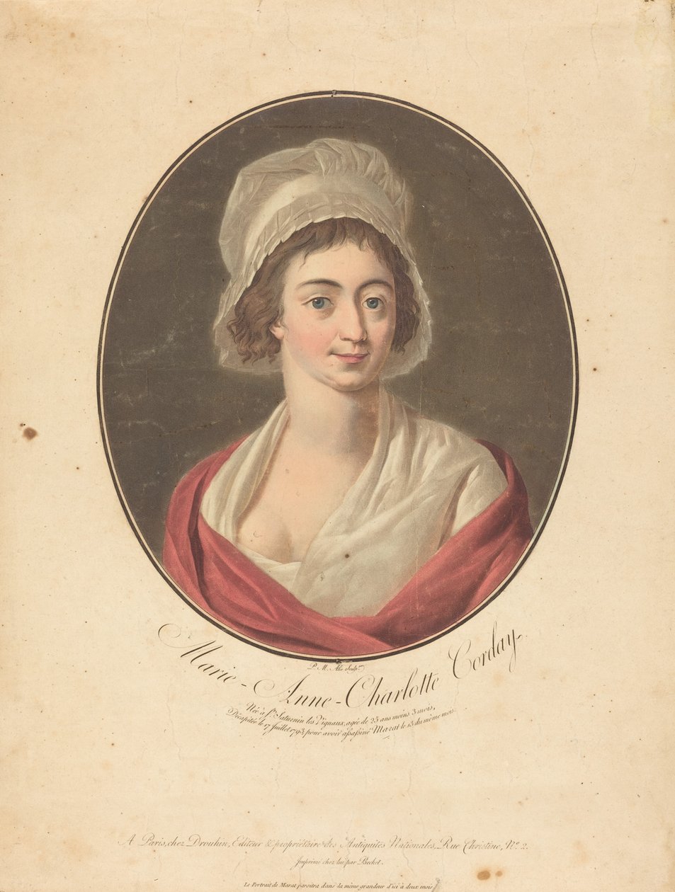 Charlotte Cordayová od Pierre Michel Alix after Jean François Garnerey