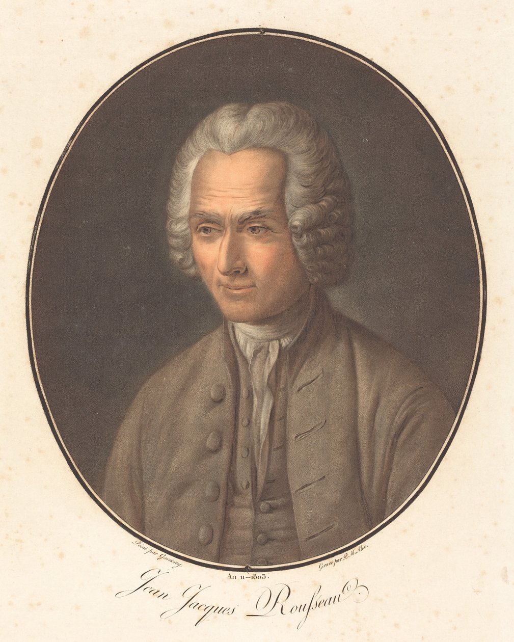 Jean-Jacques Rousseau od Pierre Michel Alix after Jean François Garnerey