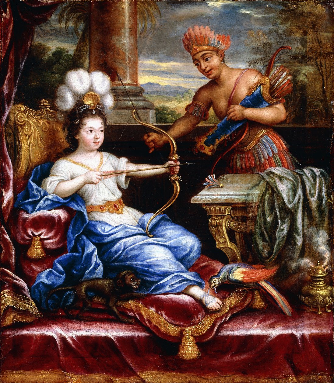Alegorie Ameriky vzdávající hold Evropě, od Pierre Mignard