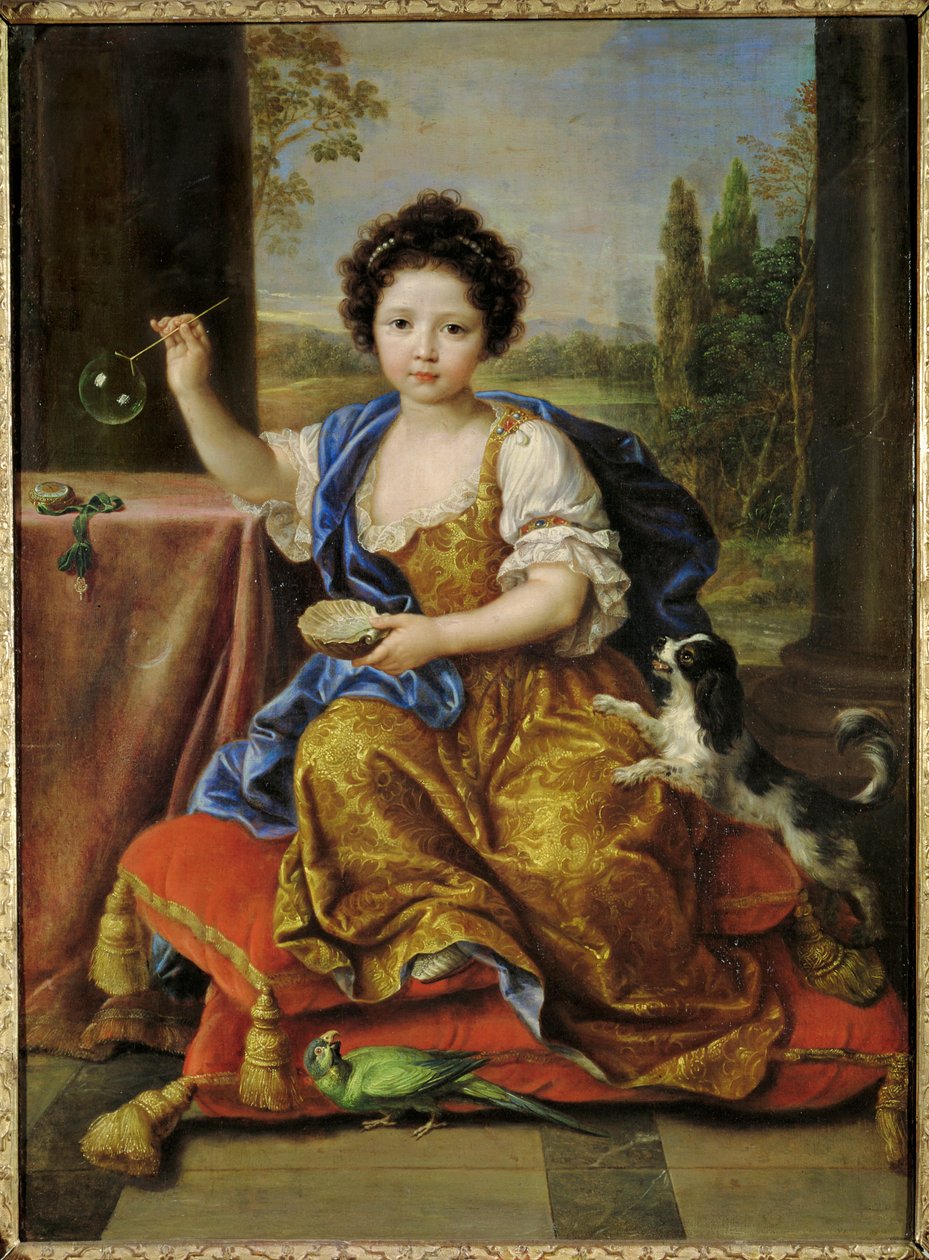 Anna de Bourbon, zvaná Mademoiselle de Blois, dcera Ludvíka XIV. a paní ... (malba na plátně) od Pierre Mignard