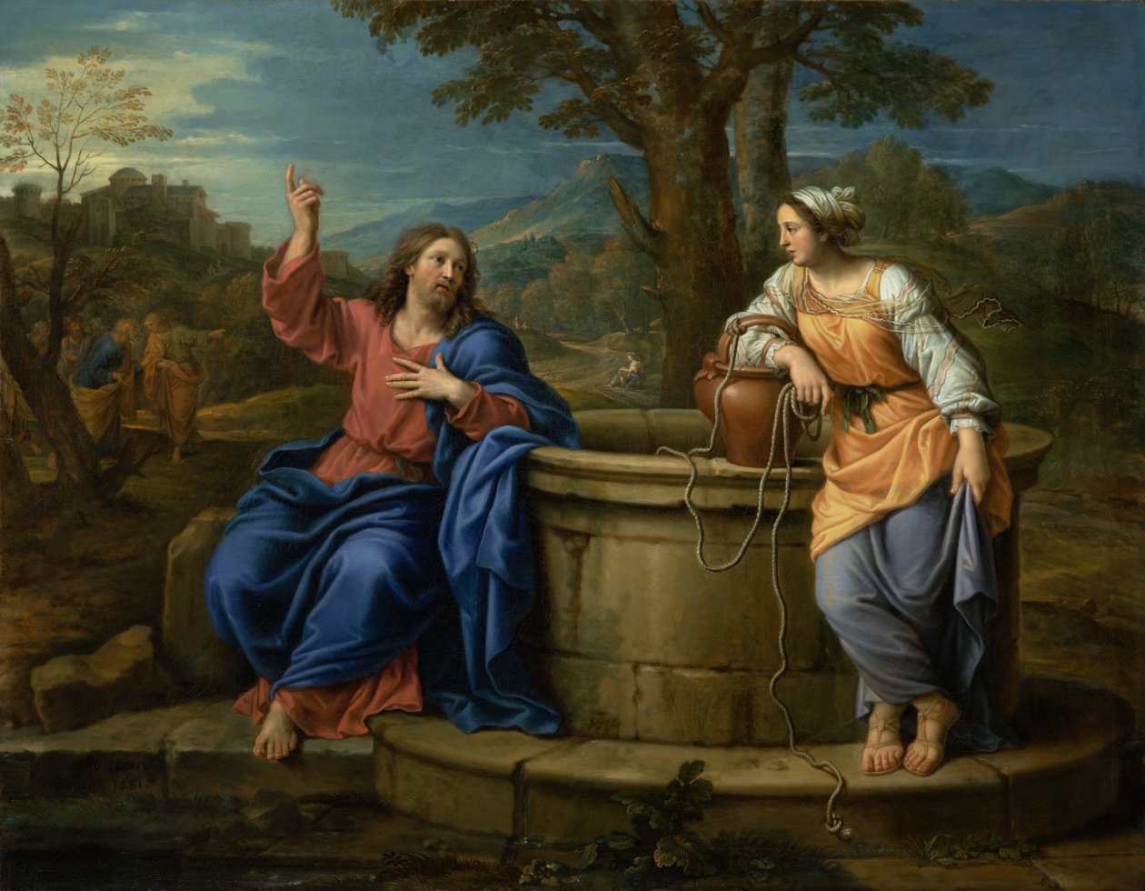 Kristus a žena Samaří od Pierre Mignard