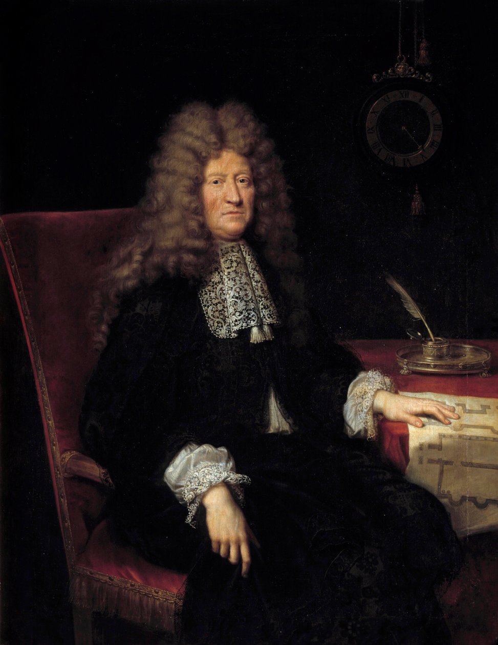 Portrét Edouarda Colberta, markýze de Villacerf (1628-1699) Superintendent budov krále Ludvíka XIV. Obraz Pierra Mignarda (1612-1695) 1698 Ne. 1,63x1,28 m - Portrét Edouarda Colberta, markýze de Villacerf (1628-1699), superintendent od Pierre Mignard
