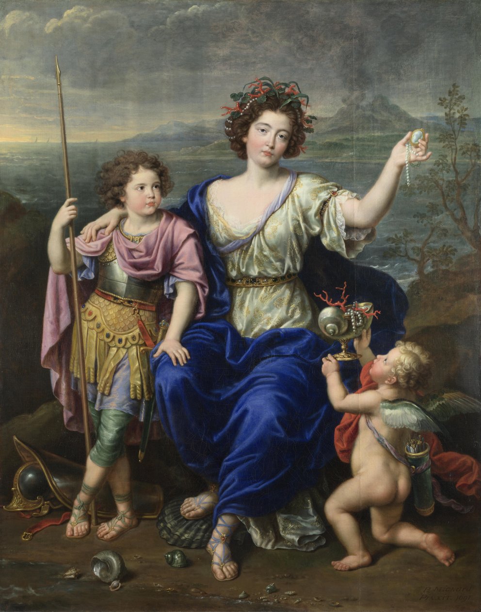Markýza de Seignelay a dva její synové, 1691 od Pierre Mignard