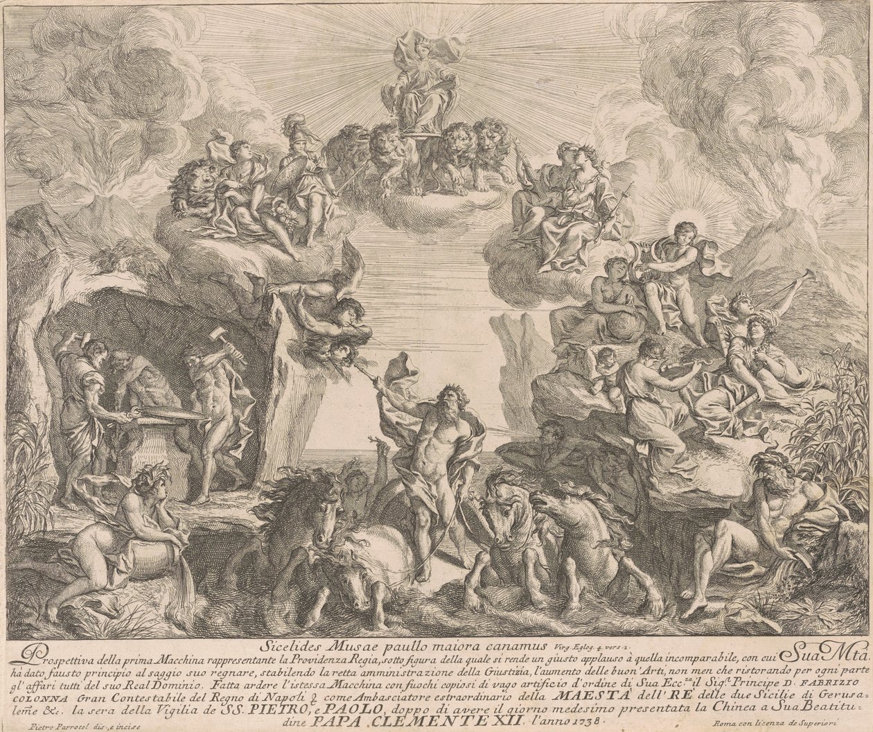 Prima Macchina pro Čínu z roku 1738: Alegorie královské prozřetelnosti od Pierre Parrocel